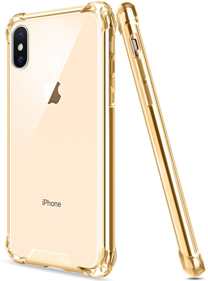 for iPhone Xs Max Case Clear iPhone Xs Max Case Cute Shock Absorption TPU Bumper Phone Case Cover Slim Anti Scratch Hard PC Back Hybrid Protective Case for iPhone Xs Max 6.5inch 2018 (Gold)