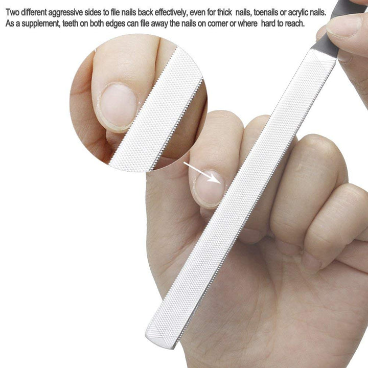 Stainless Steel Nail File 4 sides 7 inch Length
