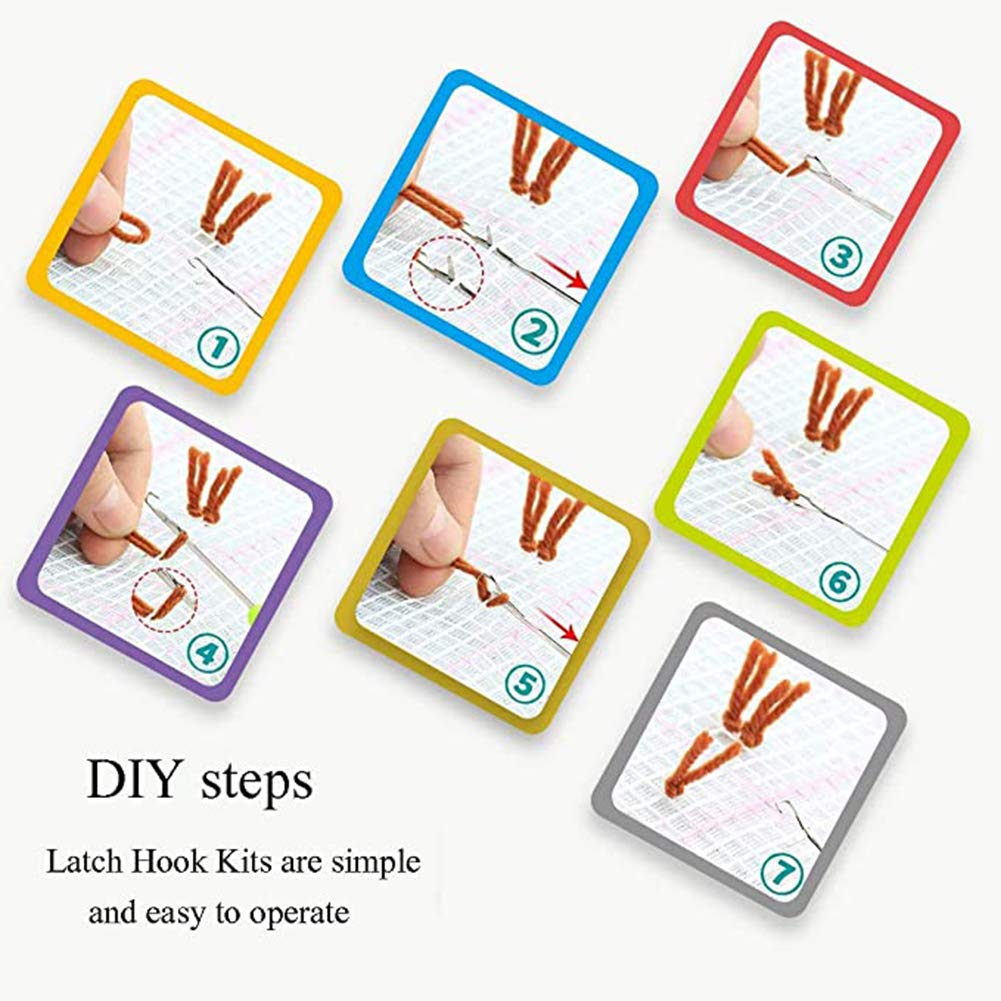 Tapestry Kits Latch Hook Rug Kits Carpet Embroidery Latch Hook Rug Needlework Button Package DIY Rugs Hook Rug Point Rug Cactus