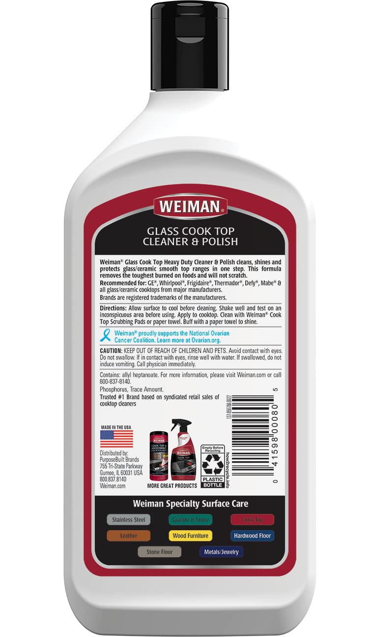 Ceramic and Glass Cooktop Cleaner and Polish - 20 Ounce - Shines and Protects Glass and Ceramic Smooth Top Ranges with its Gentle Formula