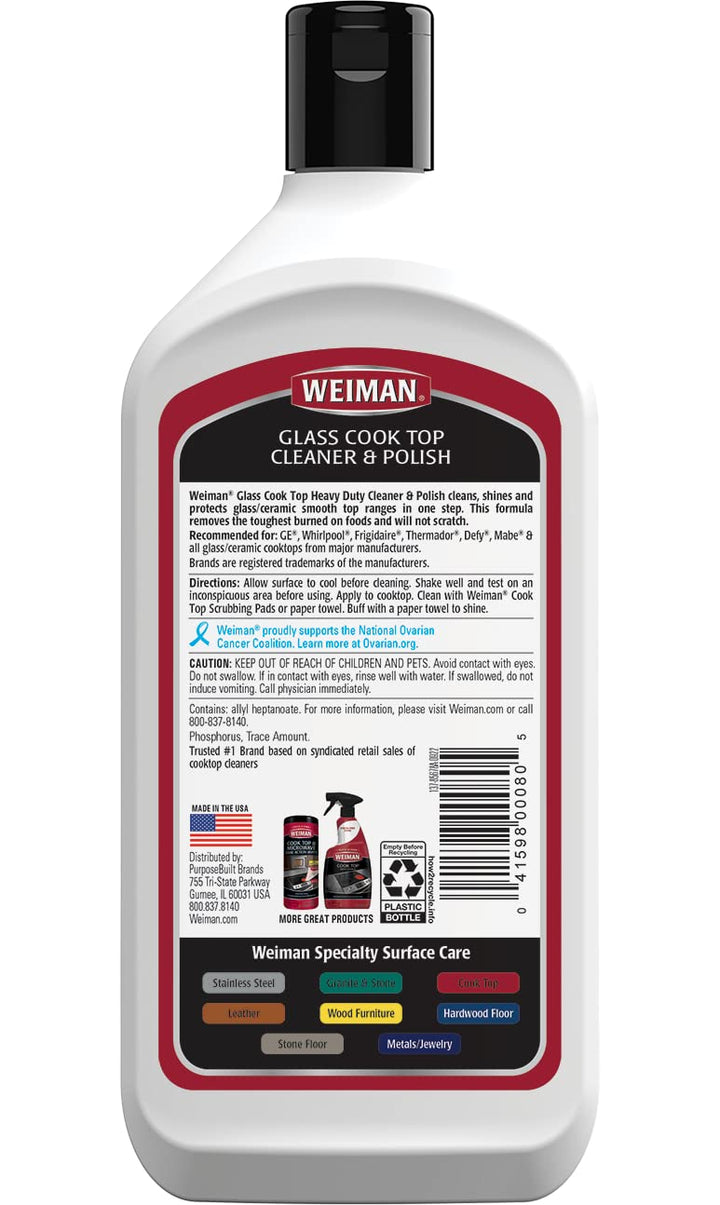 Ceramic and Glass Cooktop Cleaner and Polish - 20 Ounce - Shines and Protects Glass and Ceramic Smooth Top Ranges with its Gentle Formula