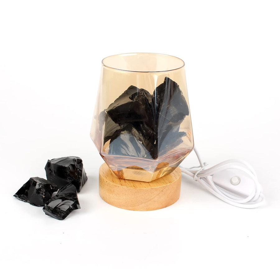 Healing Crystal Stone Passive Diffuser, Crystals Stone for Meditation Accessories, Aromatherapy Diffuser for Bedroom Living Room Office Yoga Spa Decor (Black)