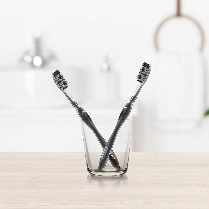 Oral B Cavity Defense 123 Black Manual Toothbrush for adults with charcoal extract- Medium (Pack of 4)