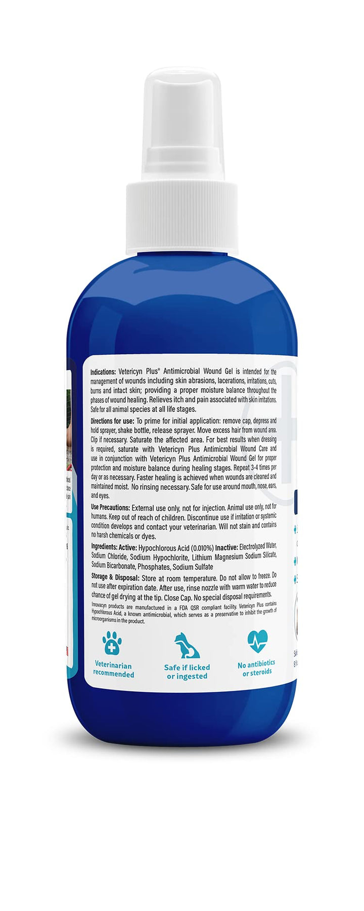 Plus Dog Wound Care Hydrogel Spray | Healing Aid and Wound Protectant, Sprayable Gel to Relieve Dog Itchy Skin, Safe for All Animals. 8 Ounces