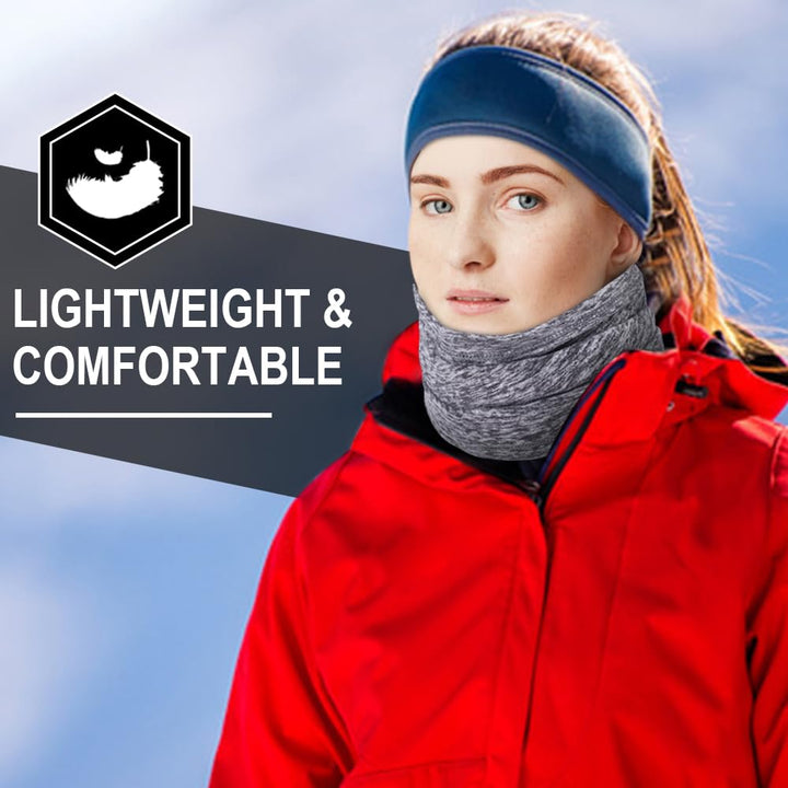 Soft Fleece Neck Gaiter Warmer Face Mask Cover for Cold Weather Gear Winter Outdoor Sports Snowboard Skiing Cycling Motorcycle Hunting Fishing Suitable Men Women AA-C-01 Gray