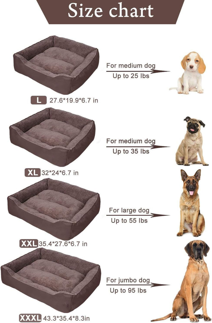 Dog Beds for Large Dogs, Rectangle Washable Comfortable and Breathable Pet Sofa Warming Orthopedic Dog Bed for Large Medium Dogs