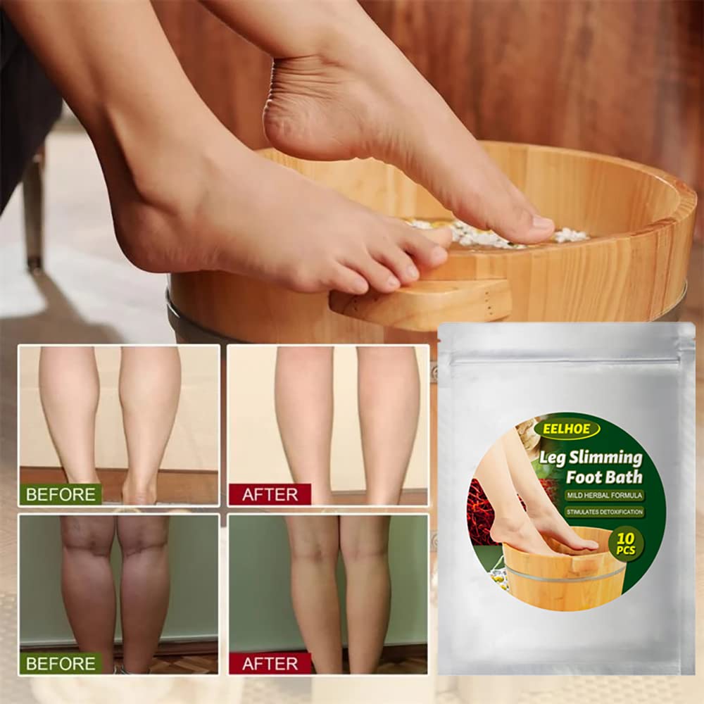 Lymphatic Drainage Ginger Foot Soak, Leg Slimming Foot Bath, Natural Mugwort Herb Foot Soak Detox Foot Care Foot Bath Bag Spa Relax Massage for Women Men (1PACK-10pcs)