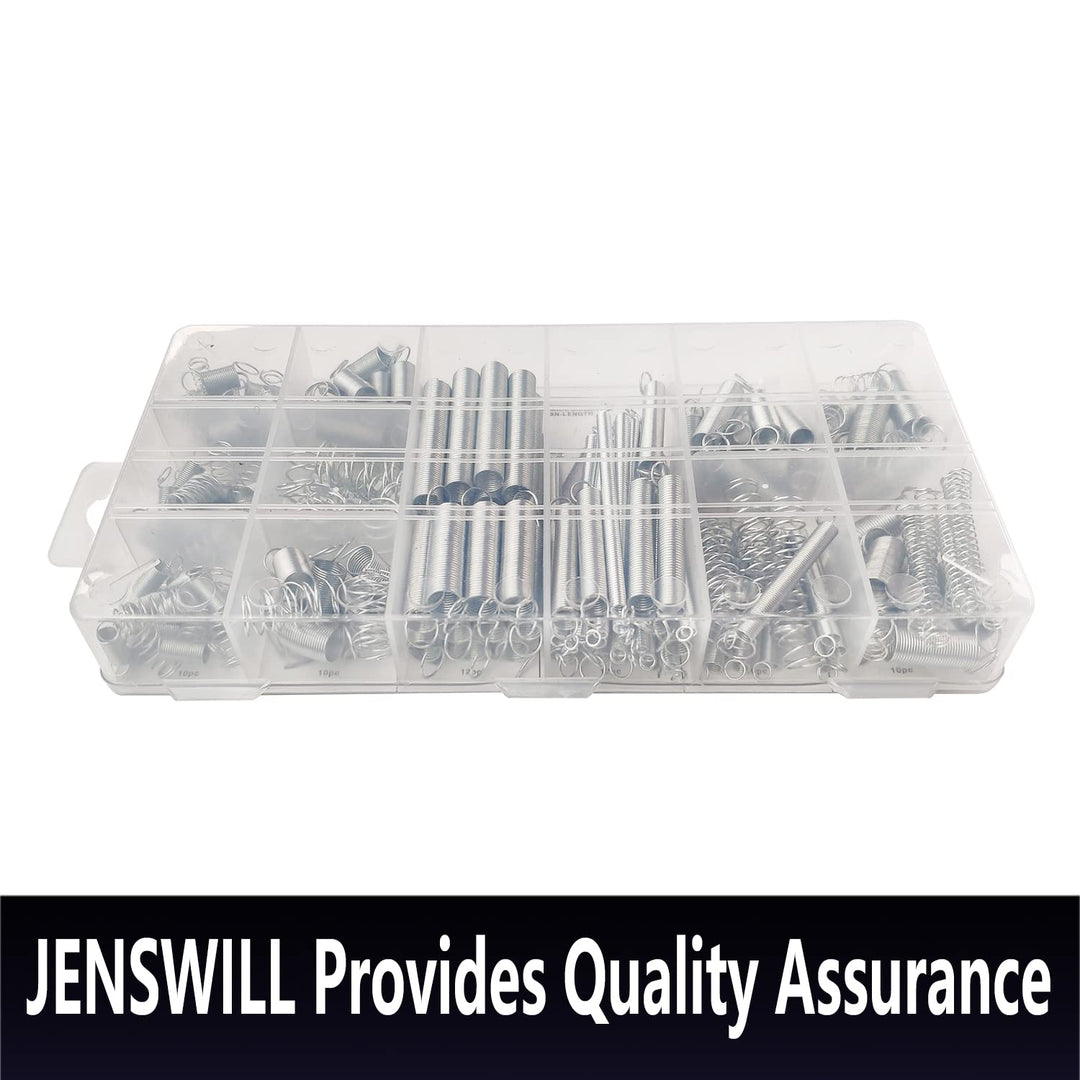 Compression & Extension Spring 200pcs Assortment Set,Metal Steel Coil Tension Springs Replacement 20 Kinds Kit 1 Box Pack