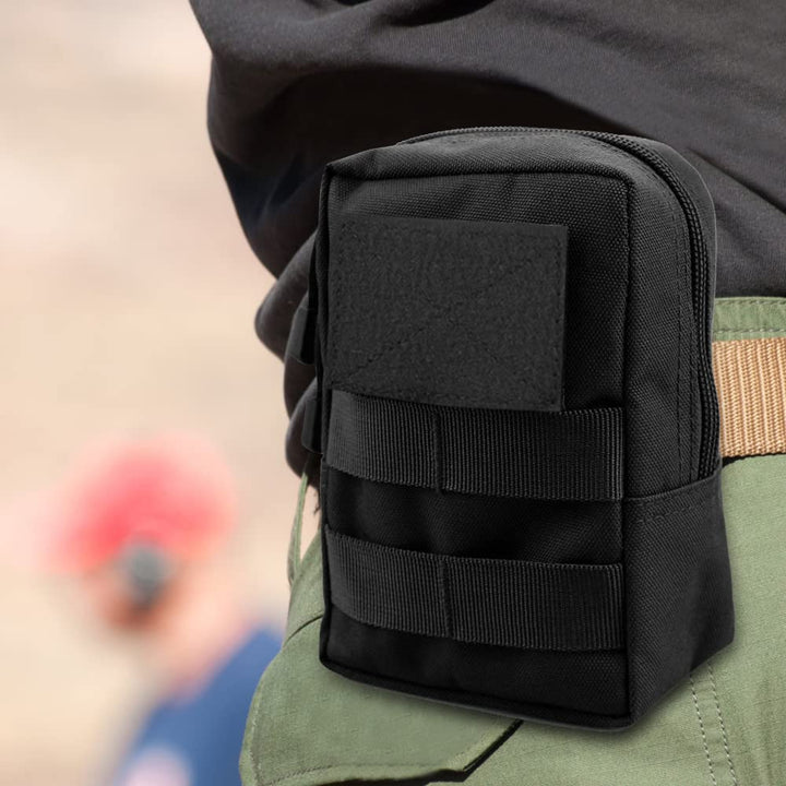 Molle Pouches, 2 Pack Tactical Waist Bag Water-Resistant EDC Small Pouch Bags, Black
