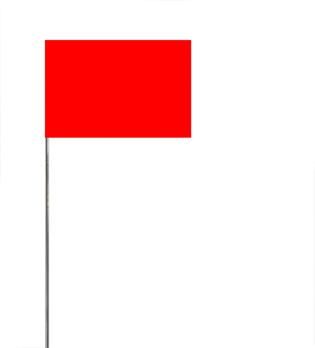 Swanson FRD21100 2-Inch by 3-Inch Marking Flags with 21-Inch Wire Staffs, Red 100 Pack