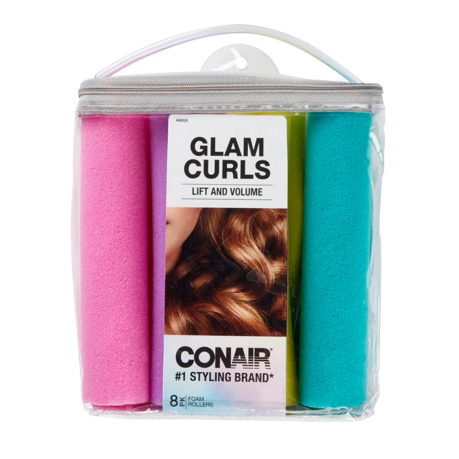 Foam Hair Rollers -Heatless curls - Foam Rollers - Hair Rollers - Loose Hair Curlers in Assorted Sizes - 8 Count w/storage case