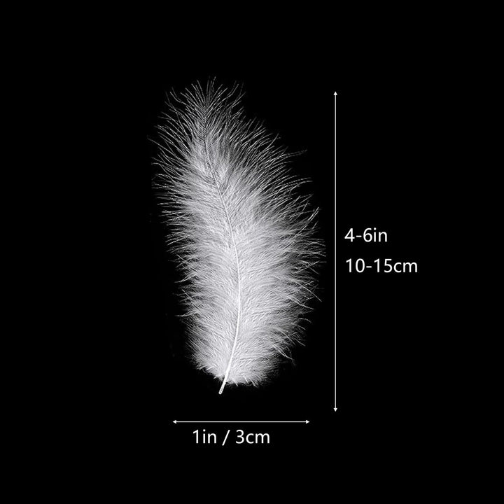 200pcs White Feathers for Dream Catcher Crafts Wedding Home Party Decorations Jewelry Making 4-6 Inch Rooster Saddle Hackle Feathers