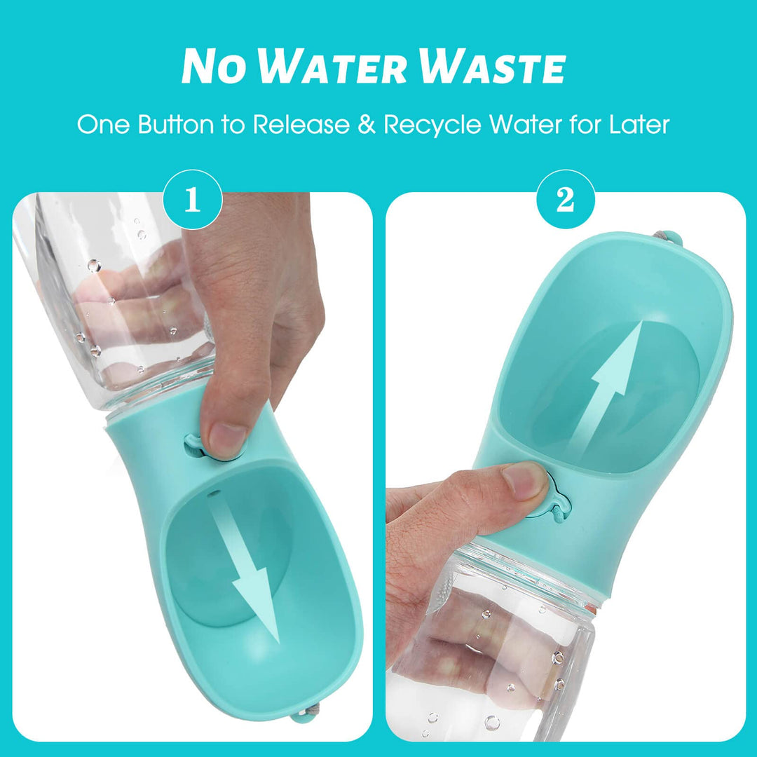 Dog Water Bottle, Leak Proof Portable Puppy Water Dispenser with Drinking Feeder for Pets Outdoor Walking, Hiking, Travel, Food Grade Plastic (19oz Blue)