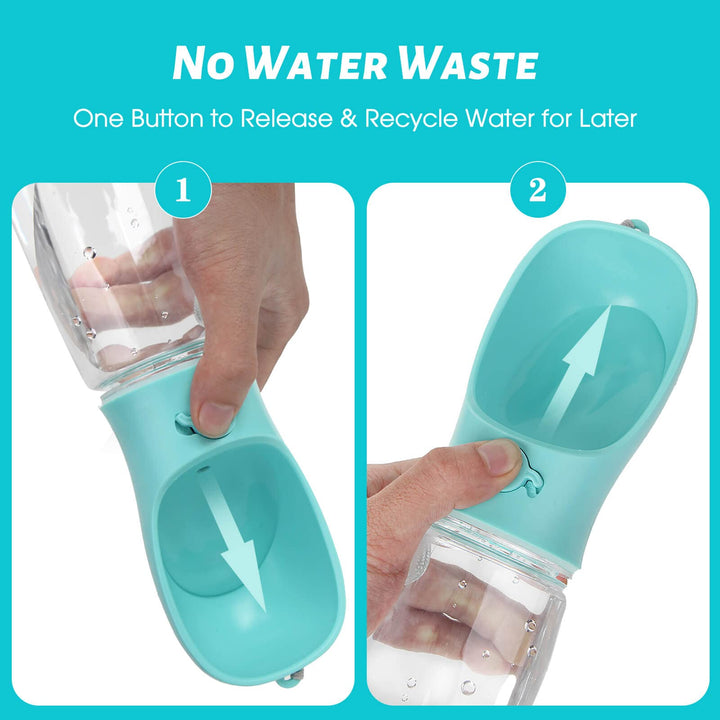 Dog Water Bottle, Leak Proof Portable Puppy Water Dispenser with Drinking Feeder for Pets Outdoor Walking, Hiking, Travel, Food Grade Plastic (19oz Blue)
