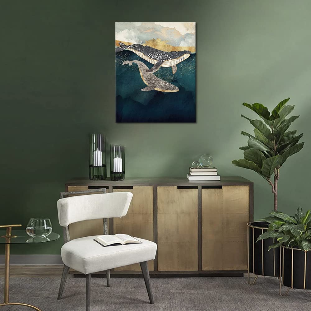 Abstract Whale Oil Painting Kit on Canvas Paint by Numbers for Adults Beginner & Kids with Paintbrushes and Acrylic Pigment Arts Craft for Home Wall Decor 40x50cm