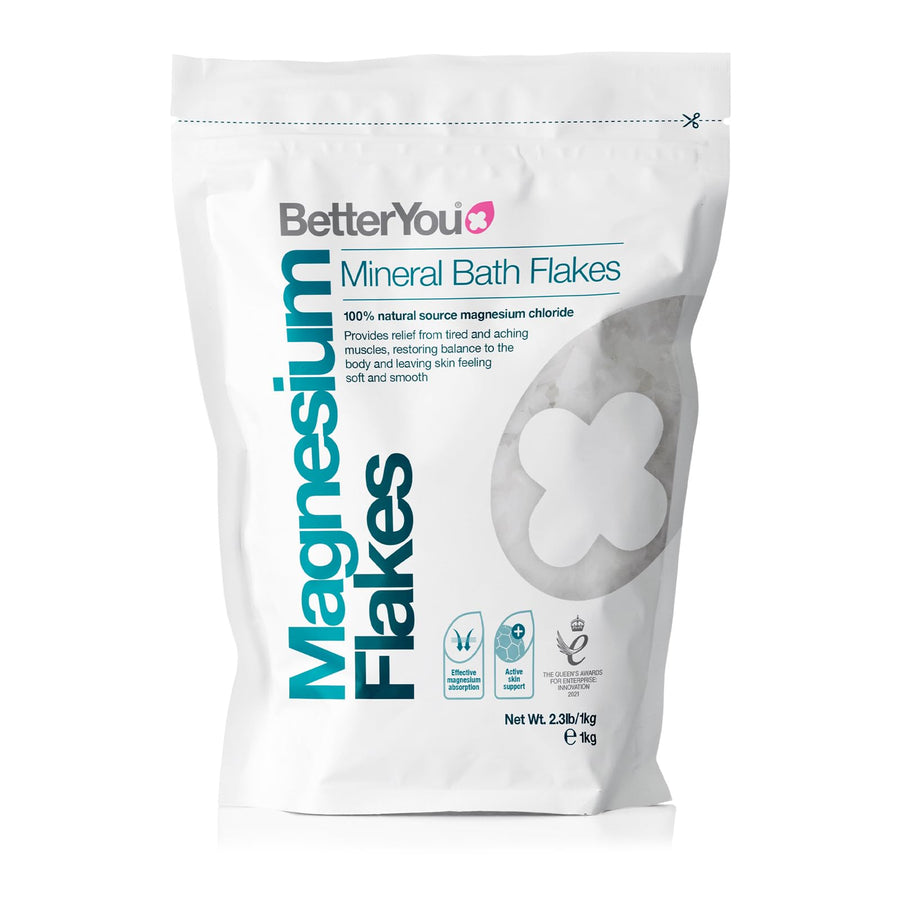 Magnesium Mineral Bath Flakes - Mineral Bath Salts With Magnesium Chloride - Foot Bath or Body Bath Soak - Safe On Sensitive Skin - 2.3 lb