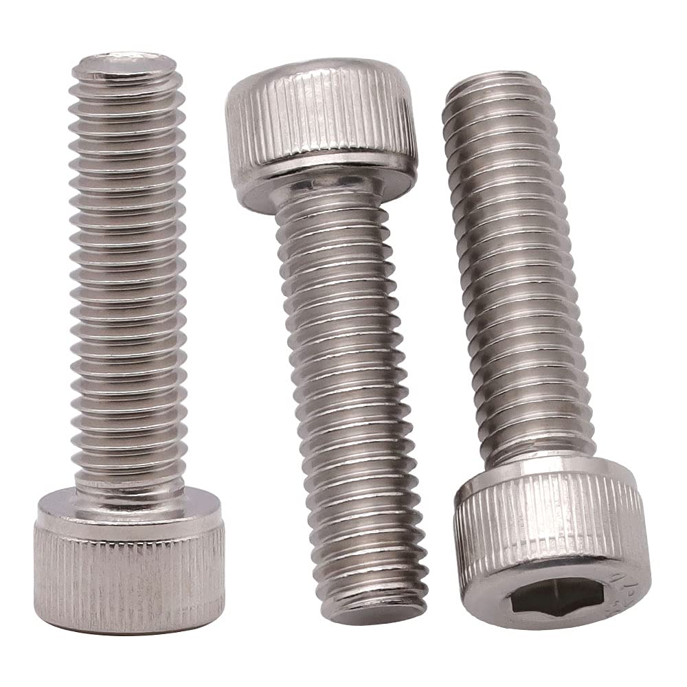 5/16-18 x 2 Stainless Socket Head Cap Screws, 304 Stainless Steel 18-8, Allen Hex Drive, Full Thread Coverage, 10 Pack