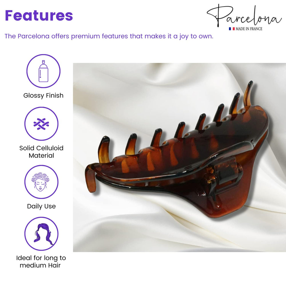 French Boss Thin and Narrow Medium Tortoise Shell Covered Spring Jaw Hair Claw Clip Clutcher Clamp