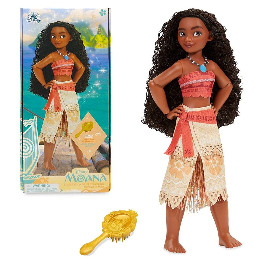 Store Official Princess Classic Doll (Moana), 11 Inches, Includes Brush with Molded Details, Fully Posable Toy in Classic Outfit Princess Toys for Girls