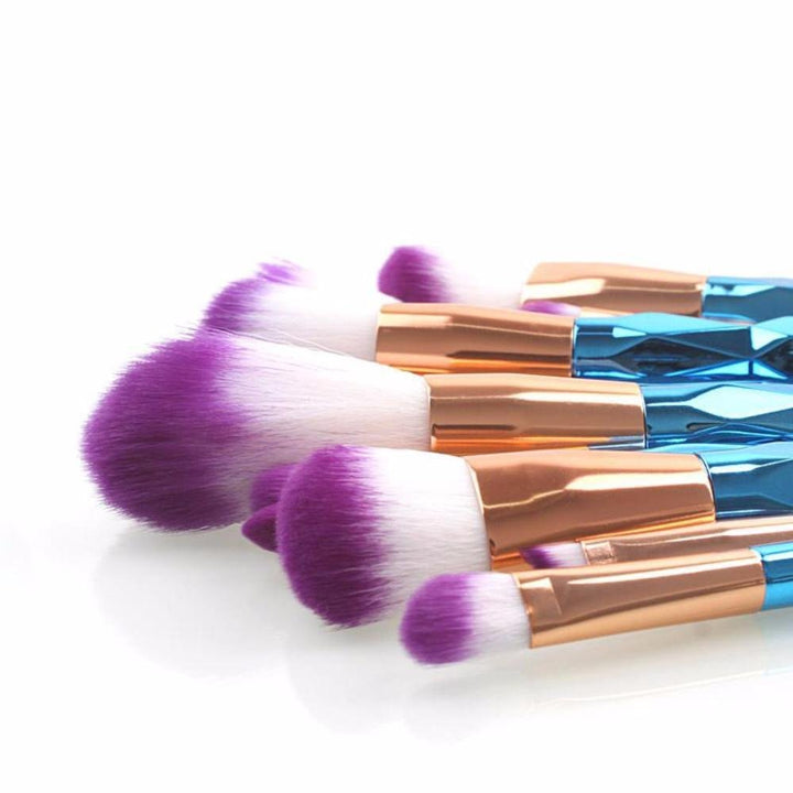 Valentine's Gift Set -Diamond Shaped Makeup Tools Brush Set -12 Piece with BONUS TRAVEL Cosmetic Bag & FREE SILICONE MAKEUP APPLICATOR