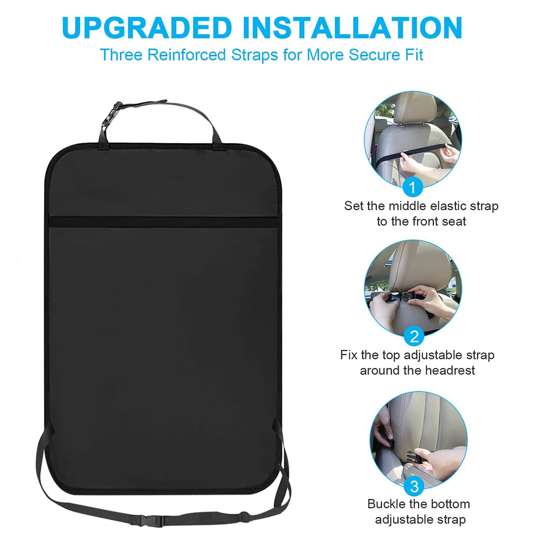 Heavy Duty Car Seat Organizer,Upgraded Backseat Car Organizer with 8 Pockets,Durable Backseat Organizer for Kids with Tablet Holder,Car Travel Accessories,Kick Mats Back Seat Protector-2 Pack