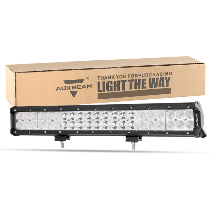 20 Inch LED Light Bar 126W Light Bar with 42pcs 3W Led Off Road Driving Lights Spot Flood Combo Beam for Jeep Driving Off Road ATV SUV UTV
