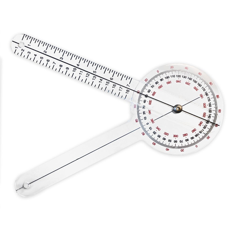 12 Inch Plastic Goniometer 360 Degree ISOM