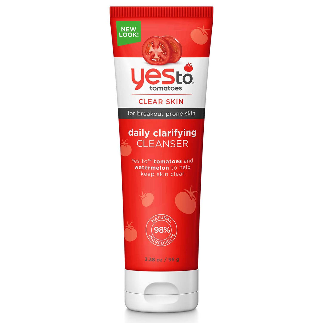 Yes To Tomatoes Daily Clarifying Cleanser, Balancing Face Wash That Removes Excess Oils & Impurities To Keep Skin Clear, Natural, Vegan & Cruelty Free, 3.38 Fl Oz (Packaging May Vary)