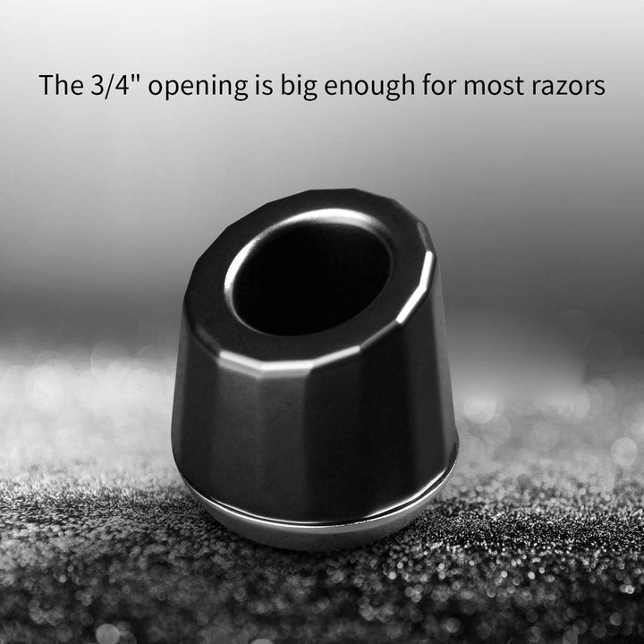 Men's Shaving Razor Stand, Zinc Alloy, Safety Razor Holder Base, Opening Dia 0.78 (2cm), Razor Holder for Men (Black)