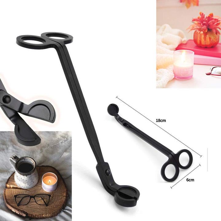 Candle Wick Trimmer, Candle Accessories Set 6 in 1 - Candle Snuffer, Wick Trimmer, Wick Dipper, Tweezers, Storage Bag and Plate Tray