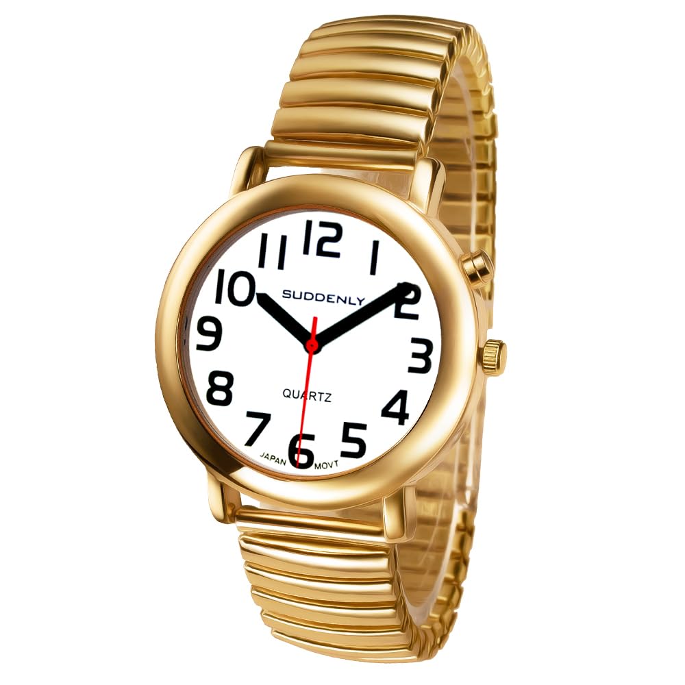 English Talking Watch for Seniors Unisex Men Women Loud Sound Time-Day-Date Alarm Clock for Visually Impaired