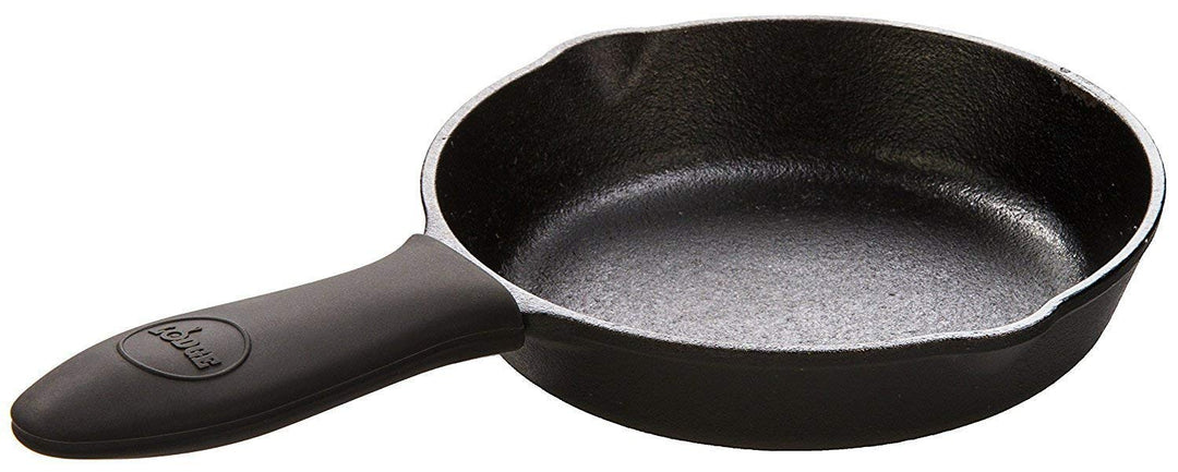 Silicone Mini Hot Handle Holder - Dishwasher Safe Mini Hot Handle Holder Designed for Cast Iron Skillets 8 Inches or Smaller w/ Keyhole Handle - Reusable Heat Protection Up to 500° - Black
