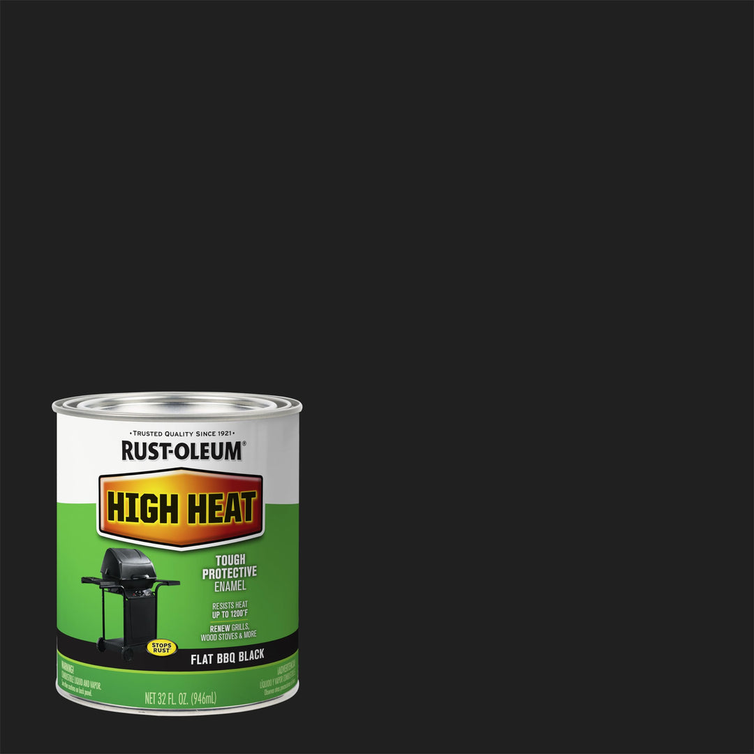 7778502 High Brush On Paint Heat Protective Enamel, 32 Fl Oz (Pack of 1), Bar-B-Que Black