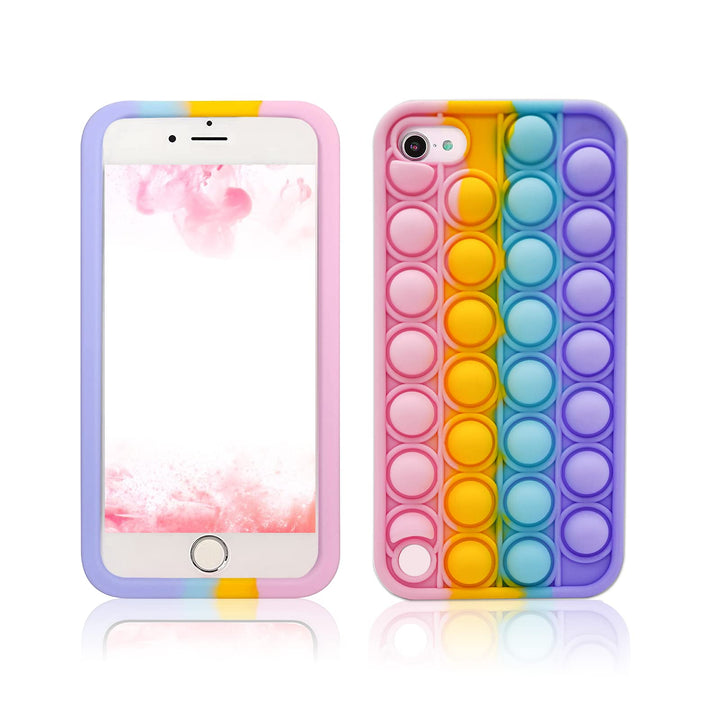 iPod Touch 7 Pop it Case, Stress Relief Fidget Toy Push Pop Bubble Sensory Silicone Cute Design Protective Girls Women Case for Apple iPod Touch 5/6/7th Generation