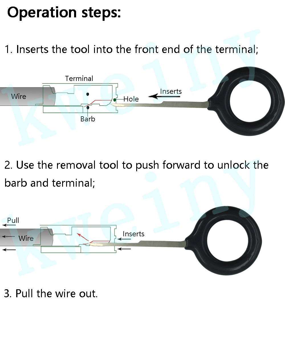Auto Terminals Removal Key Tool Electrical Wiring Connector Release Pin(18 Pieces No Duplicate)