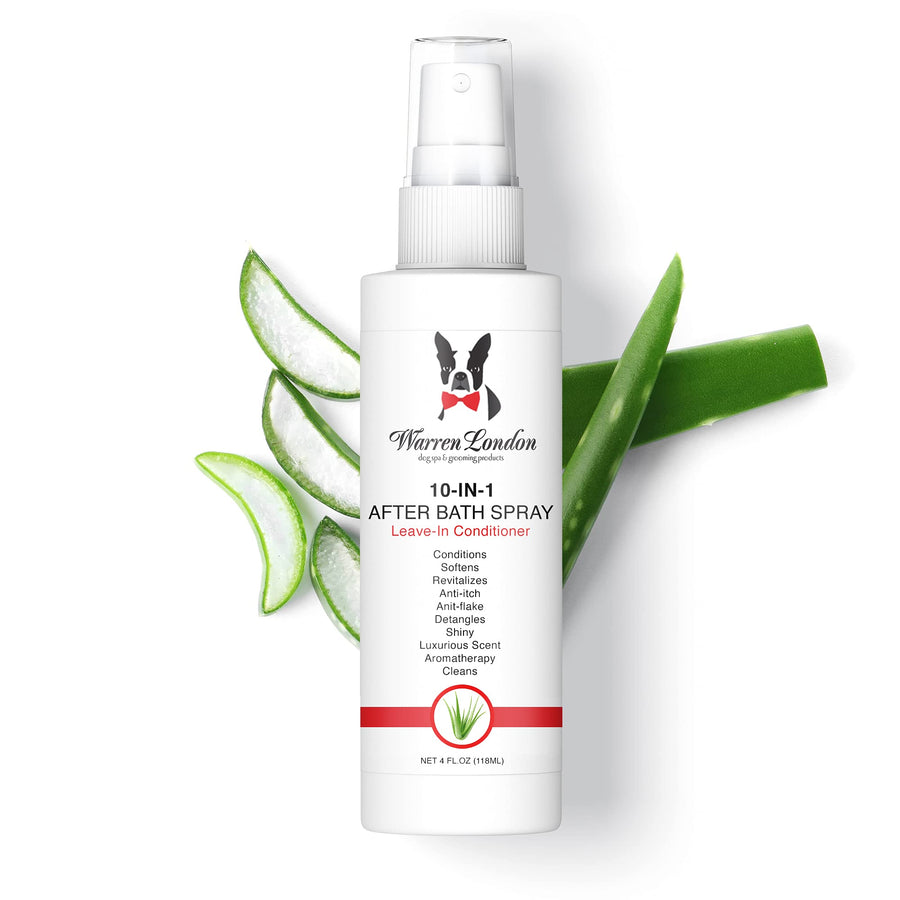 10-in-1 After Bath Dog Spray | Dog Leave in Conditioner and Detangler Spray | Pet Grooming Spray with Aloe Vera, Silk Amino Acids and Green Tea Extract | Made in USA | 4oz