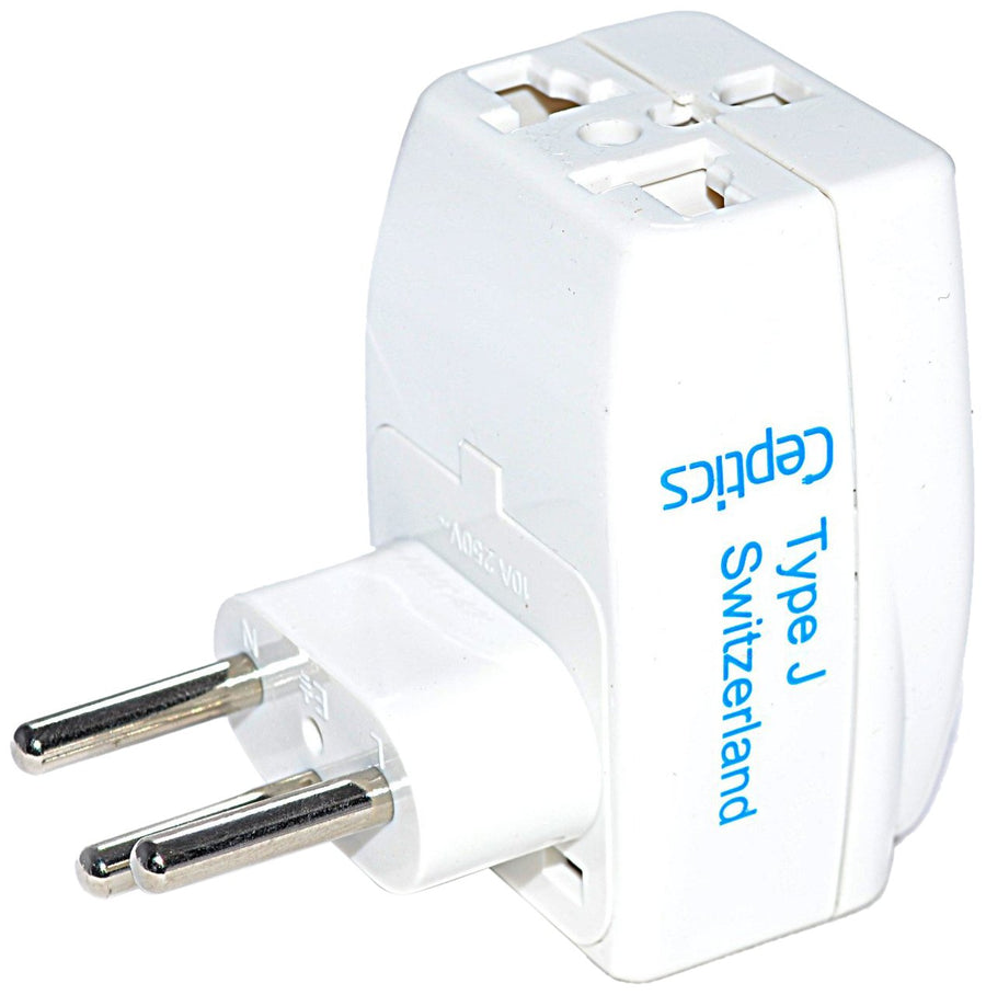Switzerland Travel Adapter Plug - 3 in 1 - Outlet Type J - Grounded & Universal - Perfect for Cell Phones, Laptops, Camera Chargers and More (GP3-11A)