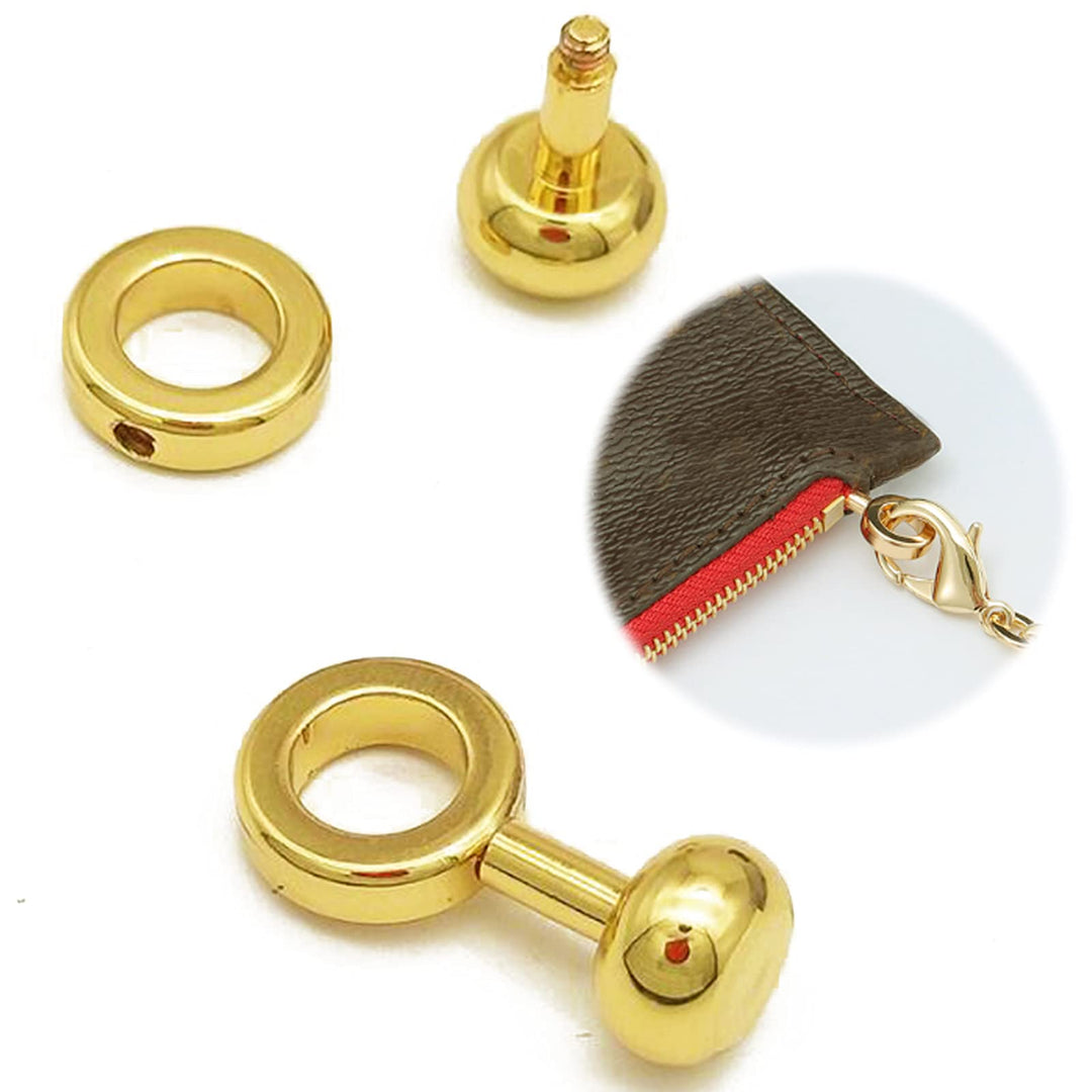 2Pcs Brass Ball Studs Rivets O/D Ring for Leather Crossbody Purse Craft,Small