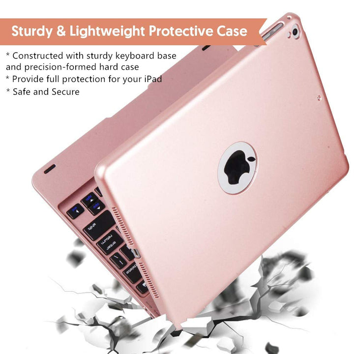Wireless Bluetooth Keyboard Case for iPad 5th-6th Gen, Air 1-2, iPad Pro 9.7 - Slim Full Protection Cover
