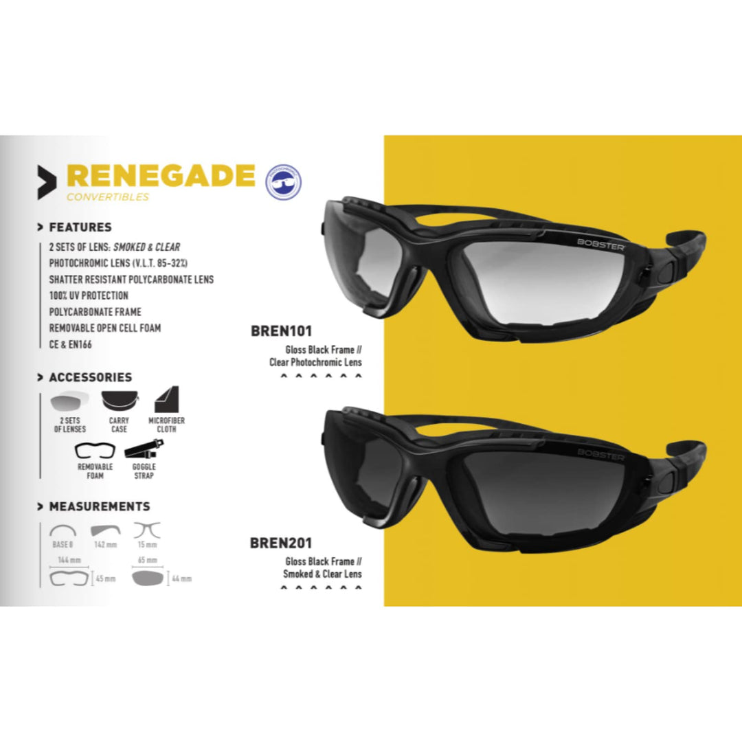 ® Renegade, Gloss Black Frame, Clear Photochromic Lens