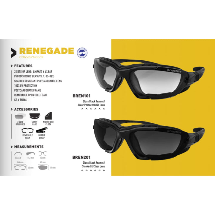 ® Renegade, Gloss Black Frame, Clear Photochromic Lens