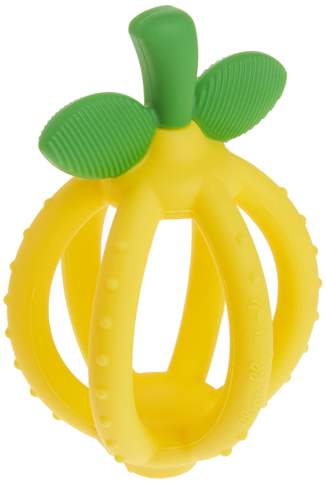 Teething Ball & Training Toothbrush - Silicone, BPA-Free Bitzy Biter Clementine-Shaped Teething Toy Features Multiple Textures to Soothe Gums & an Easy-to-Hold Design (Clementine)