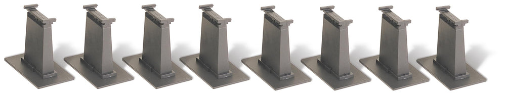 Trains - Snap-Fit E-Z TRACK 8 PC. E-Z TRACK TALL PIER SET - NICKEL SILVER Rail With Grey Roadbed - N Scale