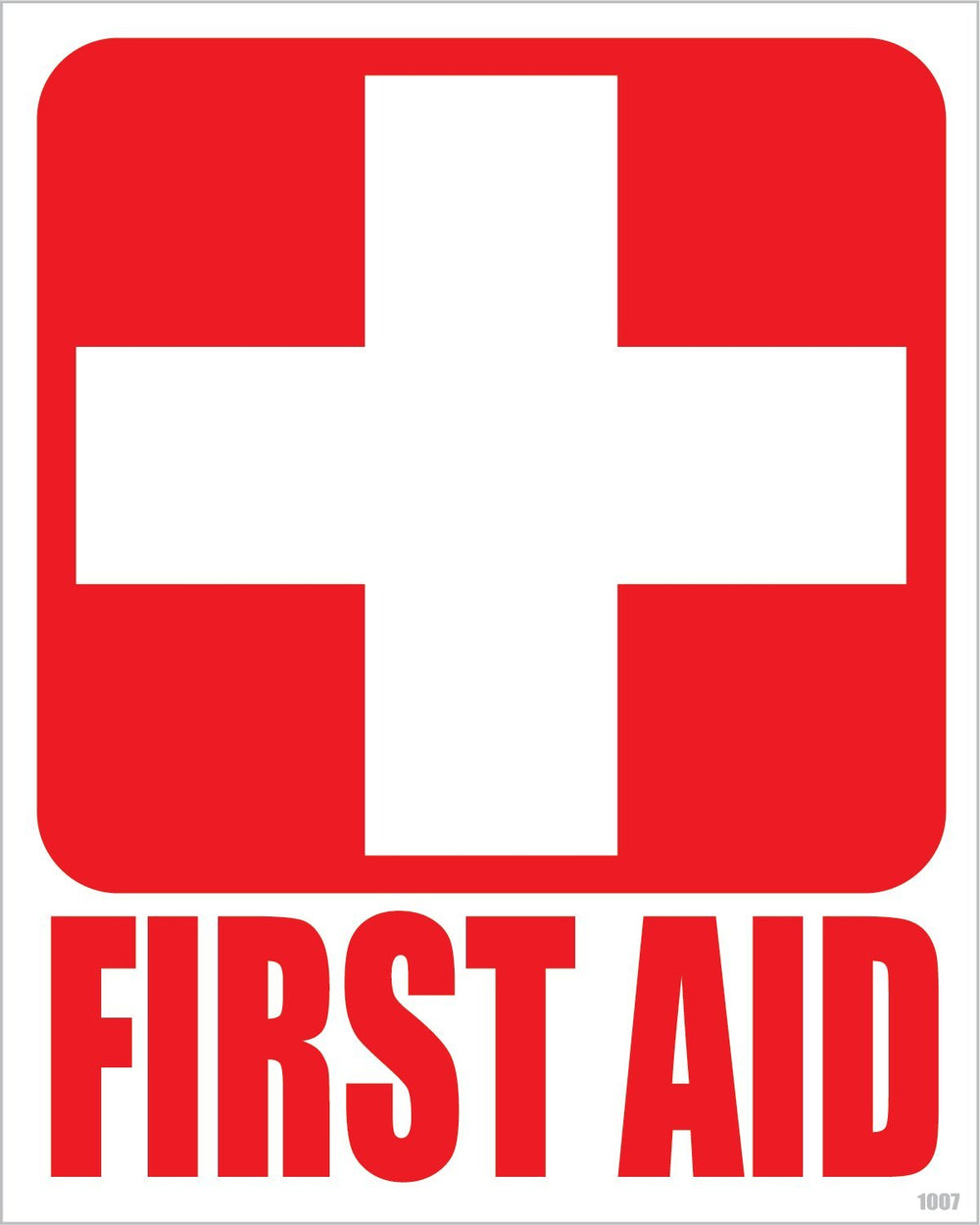 (4) First Aid Kit Sticker Sign Self Adhesive Decal 5x4 for Car, Office or Business Emergency First Aid Kit Sign