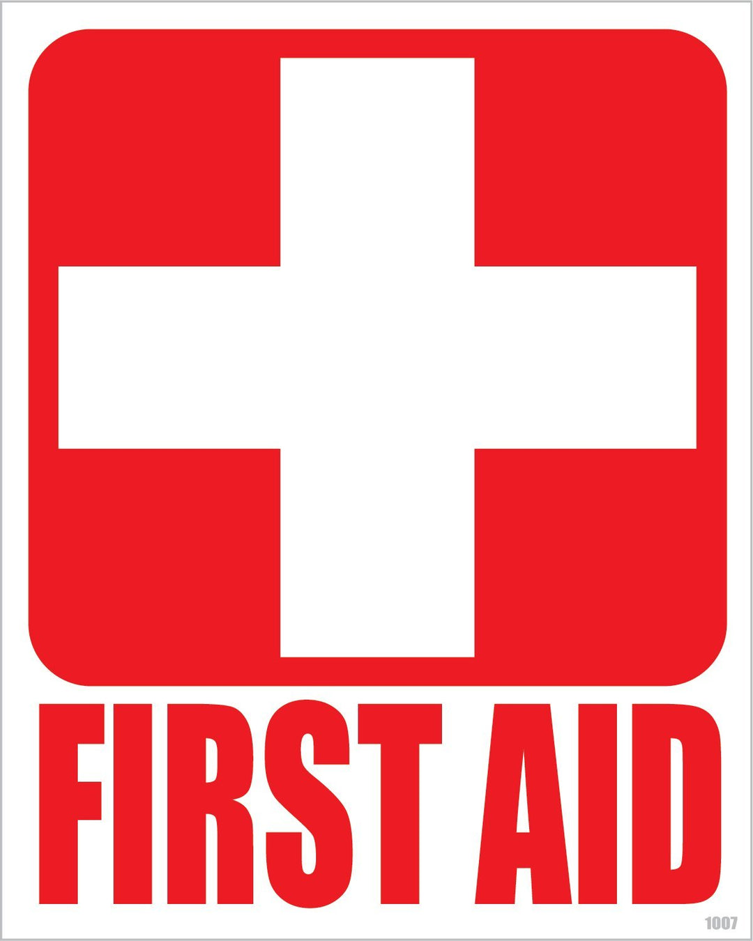 (4) First Aid Kit Sticker Sign Self Adhesive Decal 5x4 for Car, Office or Business Emergency First Aid Kit Sign