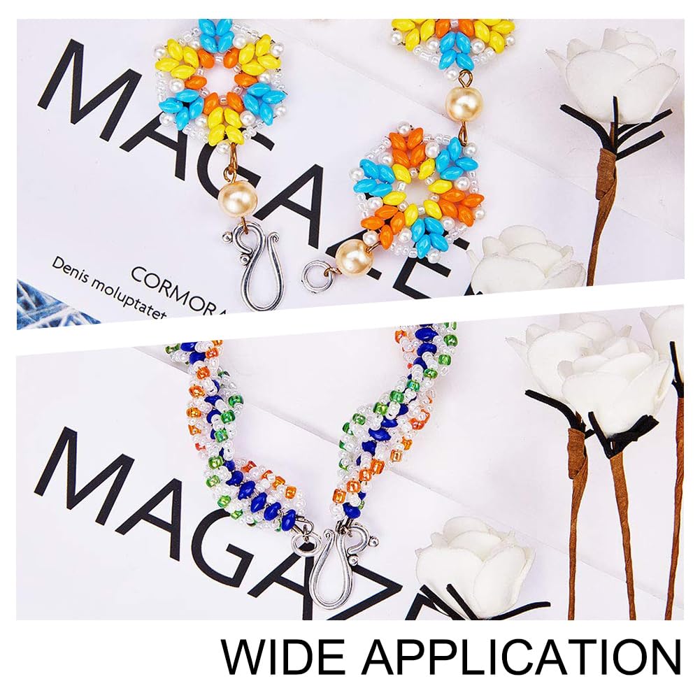 50 Sets 10 Styles S Hook Ring Toggle Clasps End Clasps Antique Silver Tibetan Jewelry Clasps for Bracelet Necklace Jewelry Making