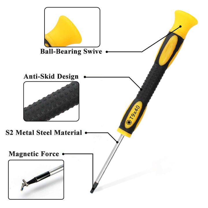Torx Screwdriver Set, 20 in 1 Security Torx Screwdriver & Tweezer & Pry Tool, Magnetic T3-T10 Screwdrivers Precision Repair Kit for Xbox, PS4, Macbook, Computer, Ring Doorbell & Flick Knife