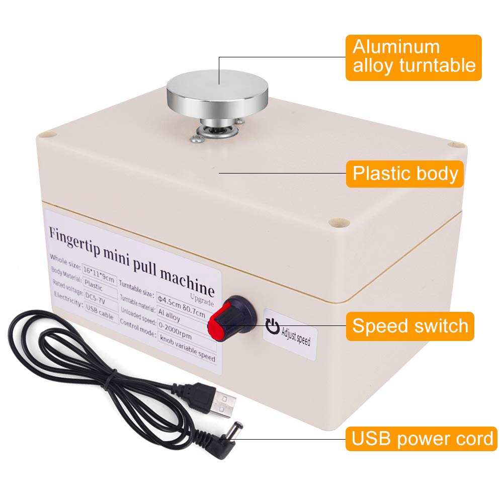 Mini Pottery Wheel, USB Pottery Machine with 6 Pottery Shaping Tools, 2000 RPM Pottery Wheel Mini Clay Making Pottery Machine Ceramic DIY Craft for School Teaching, Pottery Bar or Home Use