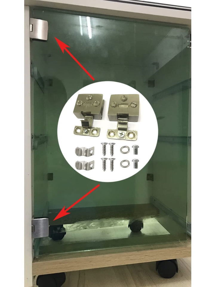(2 Pieces) Stainless Steel Cabinet Glass Door Hinge Wine Cabinet Door Hinge Cabinet Glass Hinge Cabinet Glass clamp Without Drilling