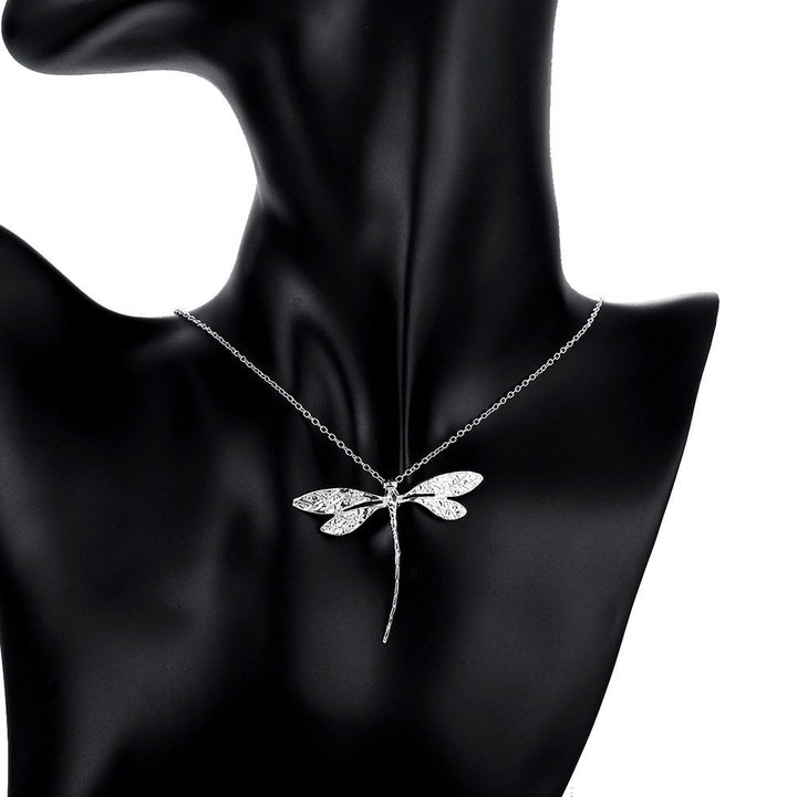 Adecco LLC New Jewelry Fashion Silver Dragonfly Necklace Pendant 18 inch Chain (dragonfly)